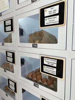 কাস্টমাইজড গ্রাফিক্স টাচ স্ক্রিন লকার ভেন্ডিং মেশিন ২১.৫ ইঞ্চি ডিসপ্লে এবং সুবিধাজনক কার্ড পেমেন্ট সিস্টেম সহ