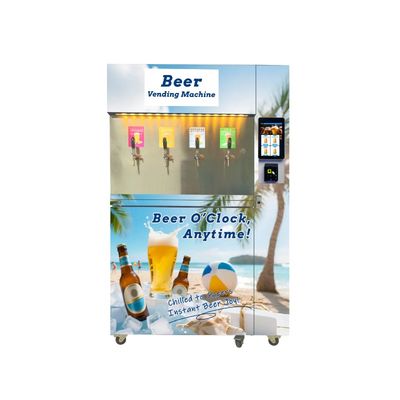 বার ক্যাফেটেরিয়াগুলির জন্য 4টি বিয়ার বিকল্প সহ স্ব-পরিষেবা 5-8℃ ফ্রেশ কোল্ড বিয়ার ভেন্ডিং মেশিন