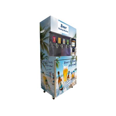 ইন্টারনেট ব্যবহারের জন্য 4G সিম কার্ড/ল্যান কোল্ড বিয়ার ভেন্ডিং মেশিন W97*D66*H205 সেমি