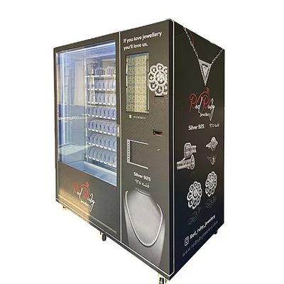 আপ-এন্ড-ডাউন ট্র্যাকিং এলিভেটর এবং ডাবল-গ্লাজড উচ্চ-নিরাপত্তা দরজা সহ স্মার্ট জুয়েলারি ভেন্ডিং মেশিন