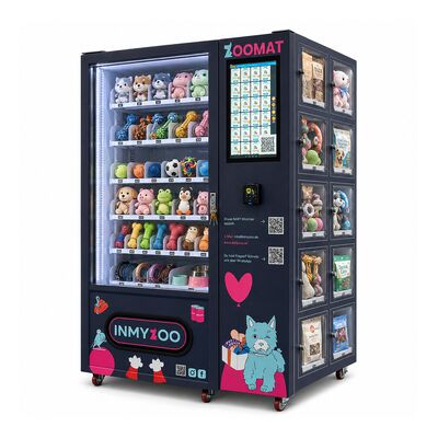 Pet Vending Machine With Side Locker Cabinet for Pet Food and Pet Supplies for Pet Stores Vet Clinics and Residential Communities